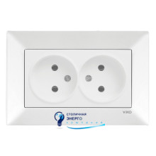 Розетка VIKO двойная Встроенные серии Meridian MERIDIAN 90970055-WH Белый