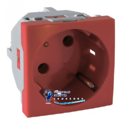 Розетка одинарна DKC 45131SVM із з/к schuko 16A 250V 2 MOD