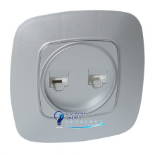 Розетка 2X комп'ютерна срібло ELA