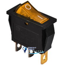 Переключатель KCD3-101N 220V YL/B 1 клав. желтый с подсв.