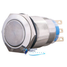 Кнопка метал. TYJ 19-312 плоская с фикс., 2NO+2NC