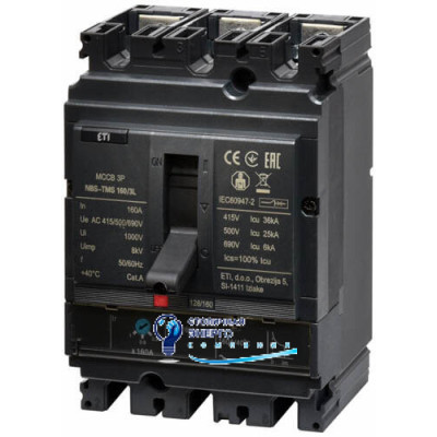 Автоматический выключатель NBS-TMS 160/3L 160A (36kA, (0.8-1)In/фикс.) 3P