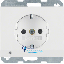 Розетка с з/к с защ. от детей с LED-подсветкой, полярная белизна, 16А/250V K.1