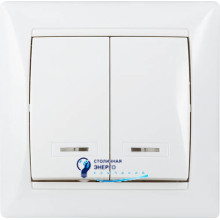 Выключатель 2-кл. с подсв. BB10-2-1-Fr-W (белый)
