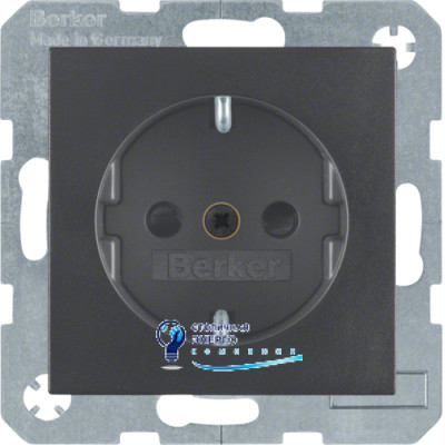 Розетка із з/к, зах.контактів, антрацит, 16А/250V B.х