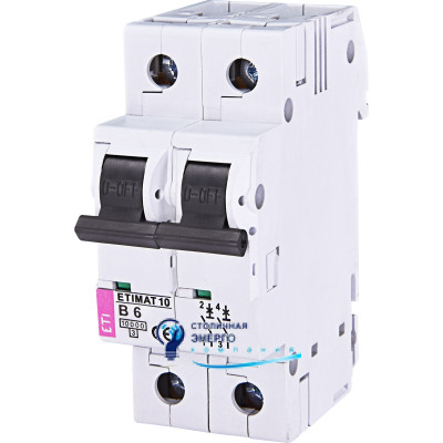Автоматический выключатель ETIMAT 10 2p B 40А (10 kA)