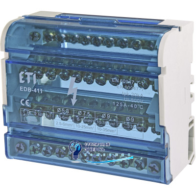 Блок розподільчий EDB-411 4p, 3L+PE/N, 125A (11 виходів)