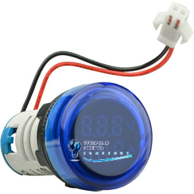 Амперметр/вольтметр цифровий ED16-22 VAD 0-100A, 50-500V (синій)