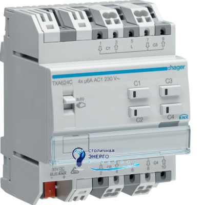 Исполнительное устройство для жалюзи KNX-easylinklink 4-канальный, 230V
