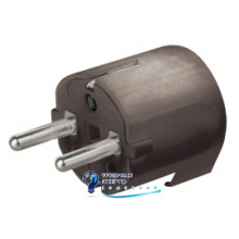 Вилка кабельная с боковым вводом, 16А, 2Р+Е, IP20, черная