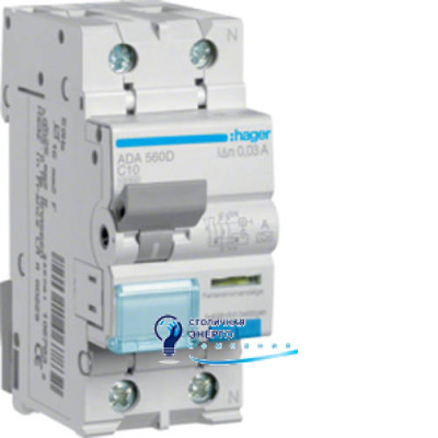 Дифавтомат вимикач 1P+N 10kA C-10A 30mA A