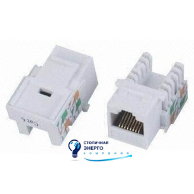 Разъем компьютерный неэкранированный KeyStone RJ-45 UTP, 6 категории (белый)