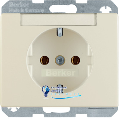 Розетка із з/к з полем для запису, біла, 16А/250V ARSYS