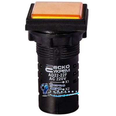Сигнальная арматура AD22-22F желтая 220V АC