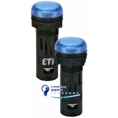 Лампа сигнальная LED матовая ECLI-16-240A-B 240V AC (Ø16мм, синяя)