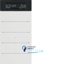 Клавишный сенсор с рег.темп-ры и дисплеем, 5-канал., полярная белизна матовая, B.IQ