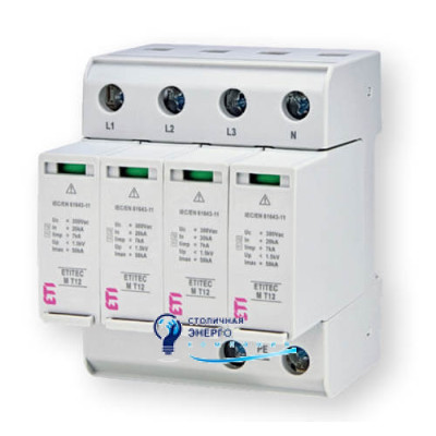 Ограничитель перенапряжения ETITEC M T12 300/7 (4+0, 4P, TNC-S)