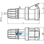 Розетка кабельная IP44 32A 3P+E 400V, DIS3133246, ДКС