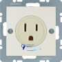 Розетка без з/к євро-американська, біла, 16А/250V S.1