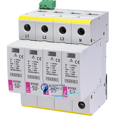 Обмежувач перенапруги ETITEC B T12 275/7 (4+0) 4p, RC