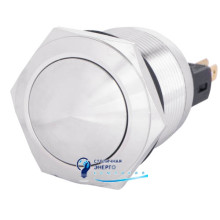 Кнопка метал. TYJ 22-331 выпуклая с фикс., 1NO+1NC