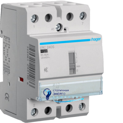 Контактор безшумний з ручним керуванням, 40A, 2НВ, 230V