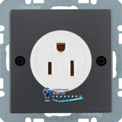 Розетка USA/CANADA NEMA 5-15 R, 15А/125V, антрацит, Q.x