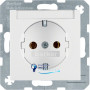Розетка із з/к з полем для запису, полярна білизна, 16А/250V S.1