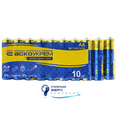 Батарейка сольова AА.R6.SP10 (shrink 10)