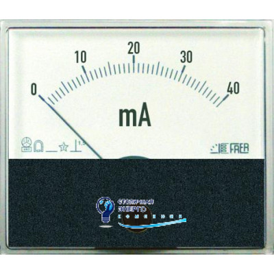 Амперметр DC 90˚ (шкала на заказ) 70x60 мм, ∅55