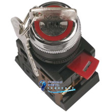 Переключатель АKS-22 на 2 положения "I-O" 1з+1р с ключом черный IEK