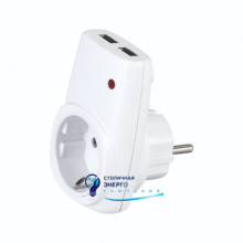 Розетка с заземлением + USB AXIS