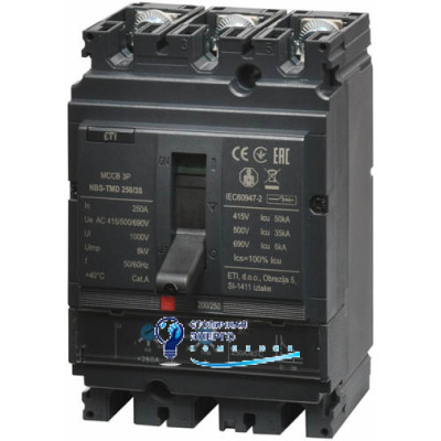 Автоматический выключатель NBS-TMD 250/3S 250A (50kA, (0.8-1)In/(5-10)In) 3P