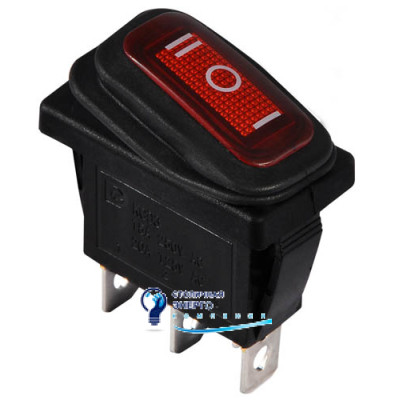 Переключатель KCD3-103W R/B 1 клав. на 3 положения, IP54 (красный)