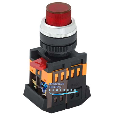 Кнопка ABLFP-22 красный Ø22мм неон/240В 1з+1р IEK