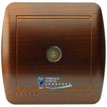 Розетка телефонная «DEMET», махагон