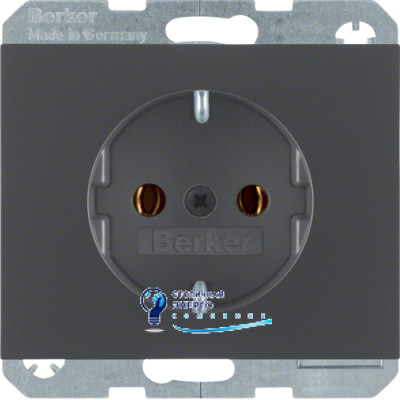 Розетка с з/к, антрацит, 16А/250V K.1