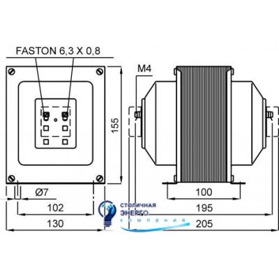 Трансформатор напряжения измерительный TTV100 800:√3/100:√3