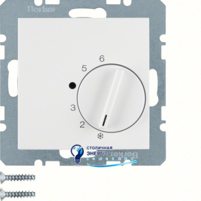 Регулятор температуры помещения, 250V, полярная белизна матовая S.1/B.х