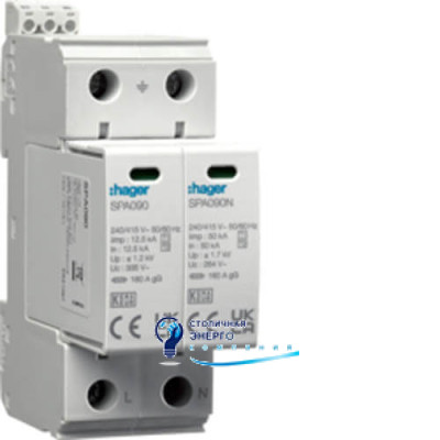 Разрядник (УЗИП) T1+T2 2P 25kA 1,2kV TN-S TT +доп.контакт