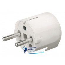 Вилка кабельная с боковым вводом, 16А, 2Р+Е, IP20, белая