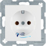 Розетка із з/к, полярна білизна матова, 16А/250V S.1/B.х