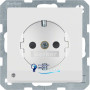 Розетка із з/к із захистом від дітей з LED-підсвіткою, 16А/250V, полярна білизна, Q.х