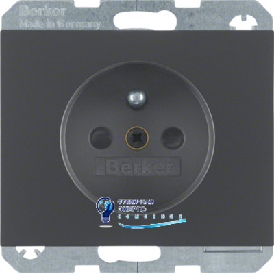 Розетка з центральним з/к із зах.контактів, антрацит, 16А/250V K.1