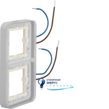 Рамка 2Х с синей подсветкой, для коробок н/у, 10mA, 230V, W.1