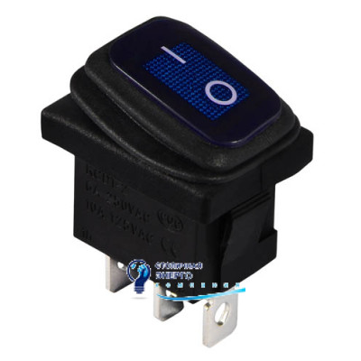 Перемикач KCD1-2-101NW BL/B 1 клав. з підсвічуванням IP54 синій