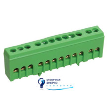 Шина PE «Земля» в корпусном изоляторе на DIN-рейку ШНИ-6х9-12-К-З IEK