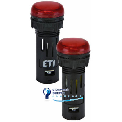 Лампа сигнальная LED матовая ECLI-16-240A-R 240V AC (Ø16мм, красная)