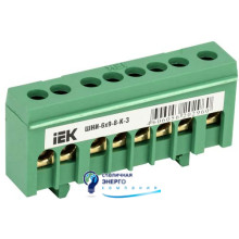 Шина PE «Земля» в корпусном изоляторе на DIN-рейку ШНИ-6х9-8-К-З IEK