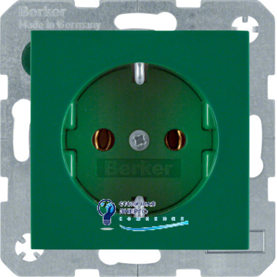 Розетка із з/к, зелена, 16А/250V S.1